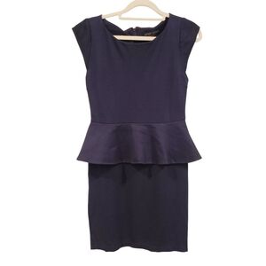 Alice + Olivia Employed Navy Blue Peplum Sheath Dress